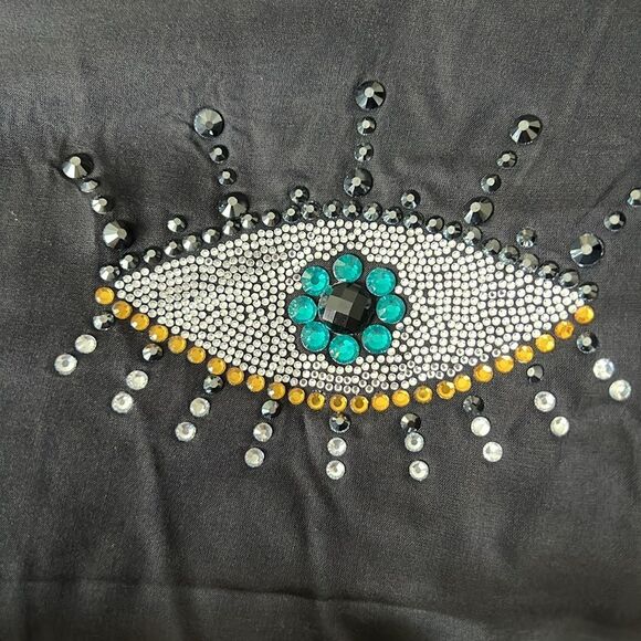 Kurt Geiger London Black evil Eye-Embellished Swim Cover-Up - Picture 12 of 12